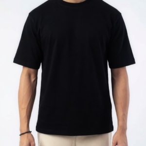 Black Color solid drop shoulder t shirt