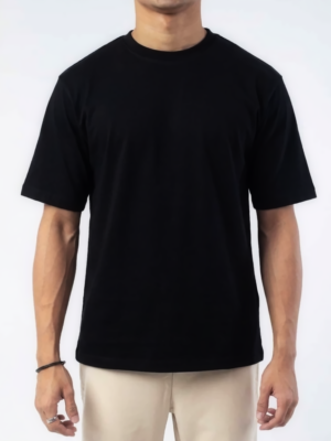 Black Color solid drop shoulder t shirt