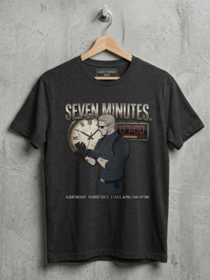 RE5 Albert Wesker "Seven Minutes" Graphic T-Shirt - Charcoal Grey