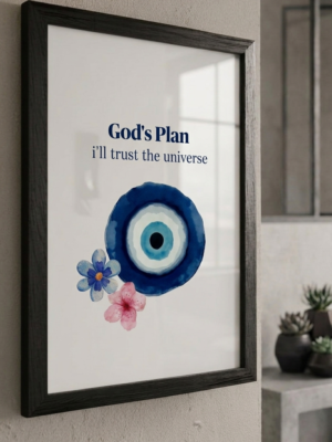 Premium Black Wooden Motivational Frame – "God's Plan"