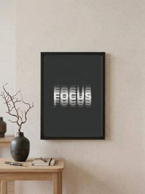 Premium Black Wooden Motivational Frame – "focus"